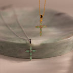 Marquise Jade Cross Necklace