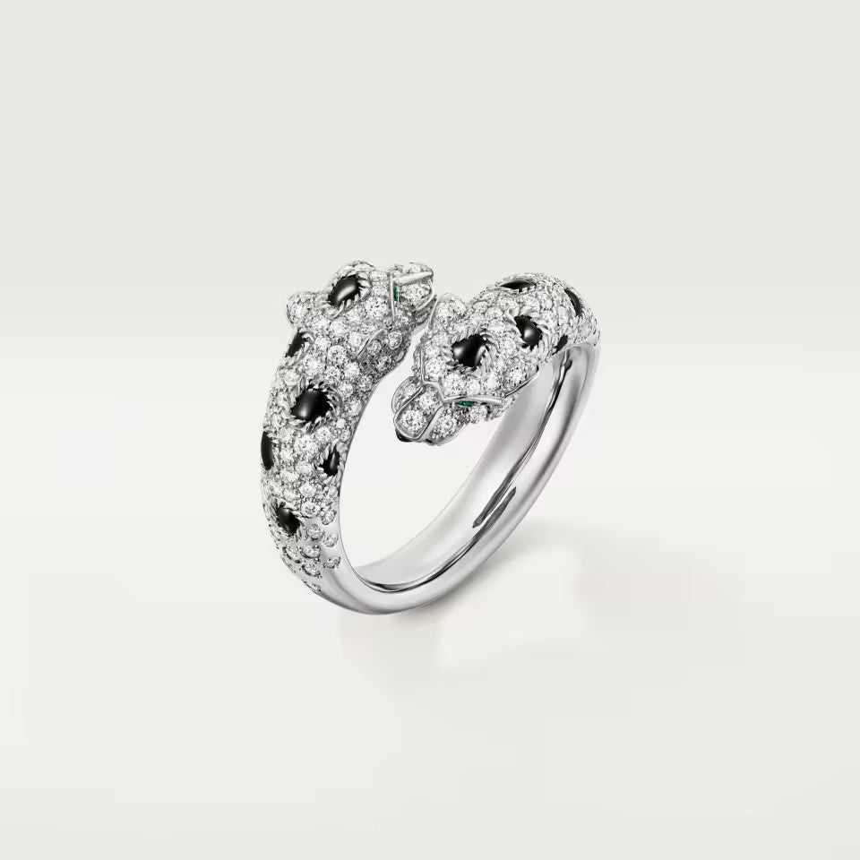 [Luxe Jewelry]PANTHERE DOUBLE HEADED FULL DIAMOND  RING