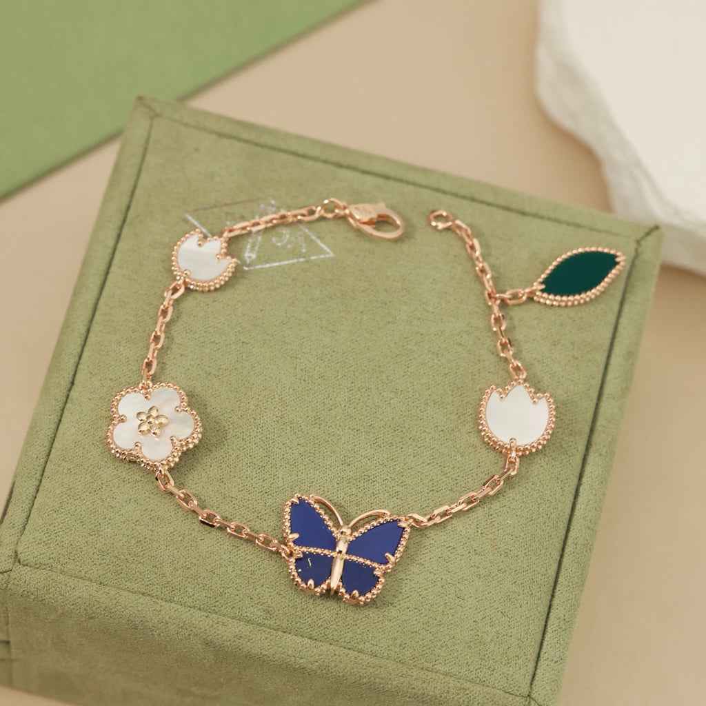 [Luxe]LUCKY SPRING BUTTERFLY 5 MOTIF BRACELET