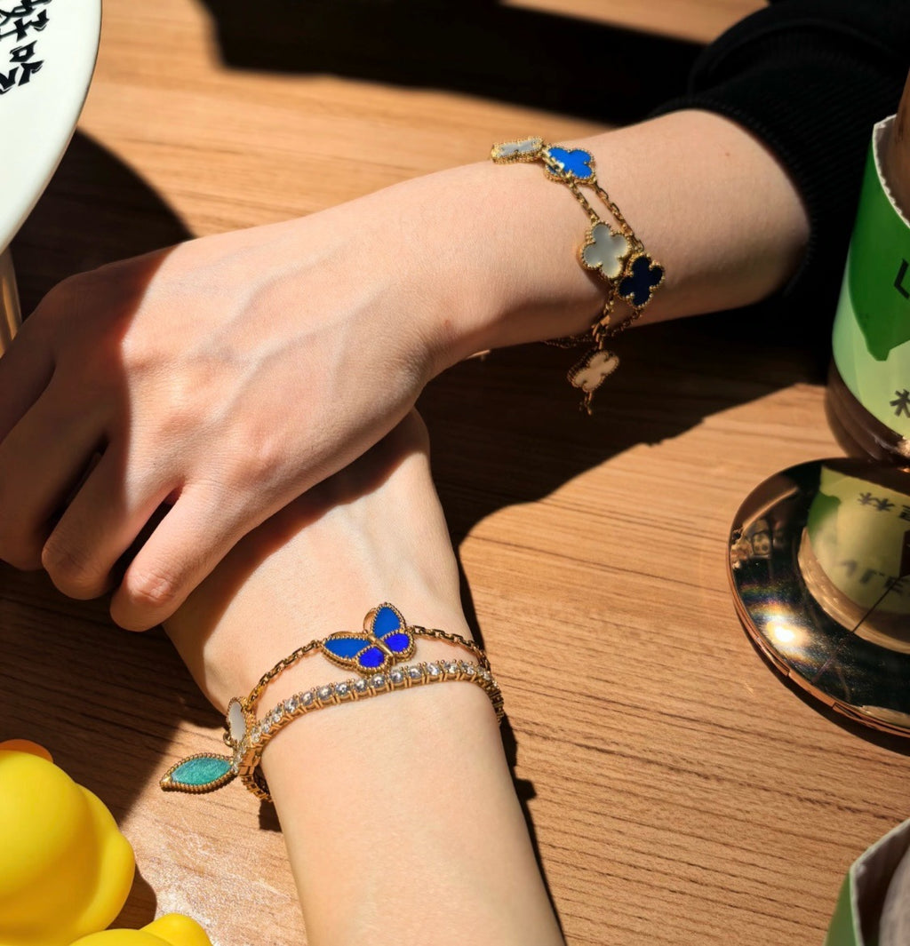 [Luxe]LUCKY SPRING BUTTERFLY 5 MOTIF BRACELET