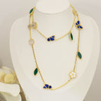 [Luxe]LUCKY SPRING BUTTERFLY 15 FLOWER NECKLACE