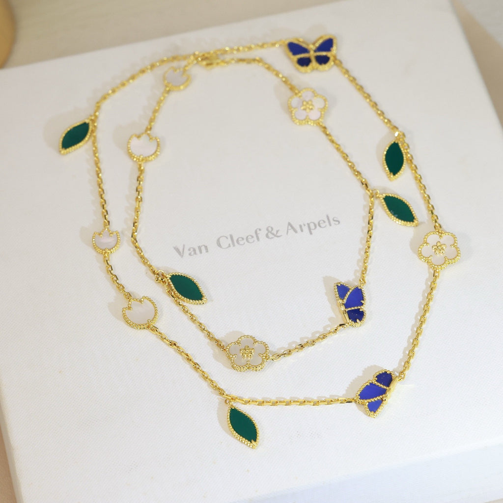 [Luxe]LUCKY SPRING BUTTERFLY 15 FLOWER NECKLACE