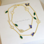 [Luxe]LUCKY SPRING BUTTERFLY 15 FLOWER NECKLACE