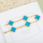 [Luxe] CLOVER 5 MOTIF TURQUOISE BRACELET COLLECTION