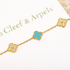 [Luxe] CLOVER 5 MOTIF TURQUOISE BRACELET COLLECTION