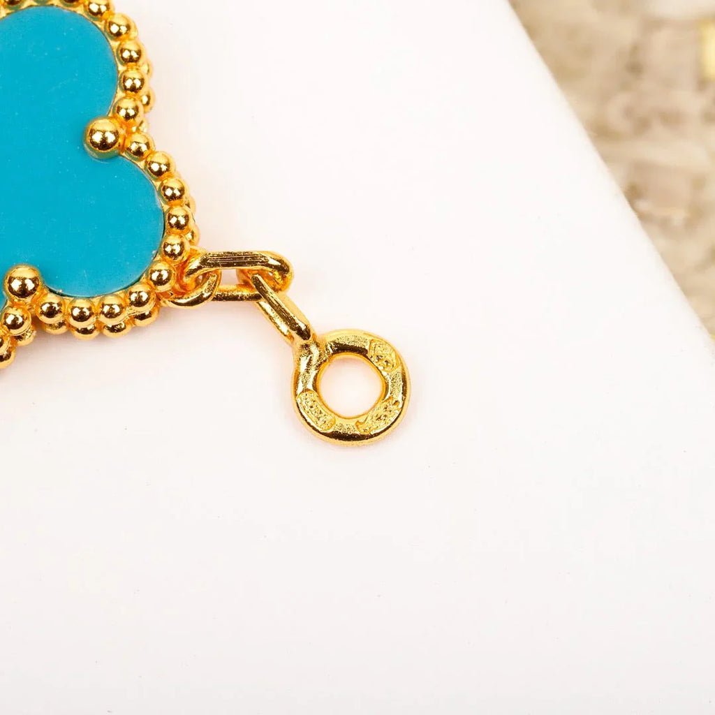 [Luxe] CLOVER 5 MOTIF TURQUOISE BRACELET COLLECTION