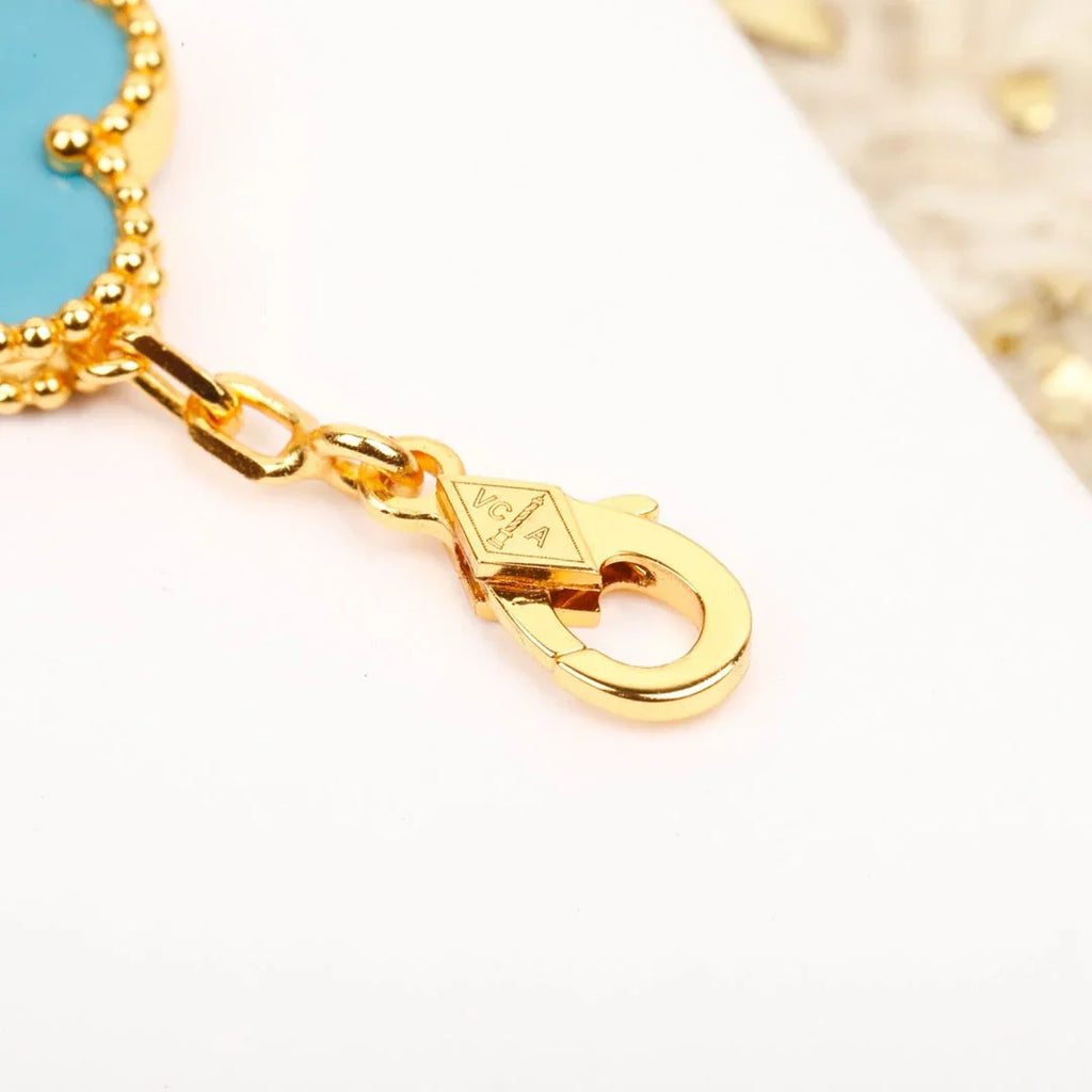 [Luxe] CLOVER 5 MOTIF TURQUOISE BRACELET COLLECTION