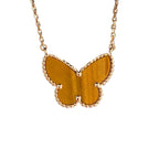 [Luxe] TIGER__ EYE BUTTERFLY NECKLACE