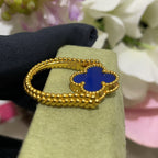 [Luxe]CLOVER RIVERSIBLE BLUE AGATE RING