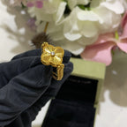 [Luxe]CLOVER RIVERSIBLE BLUE AGATE RING