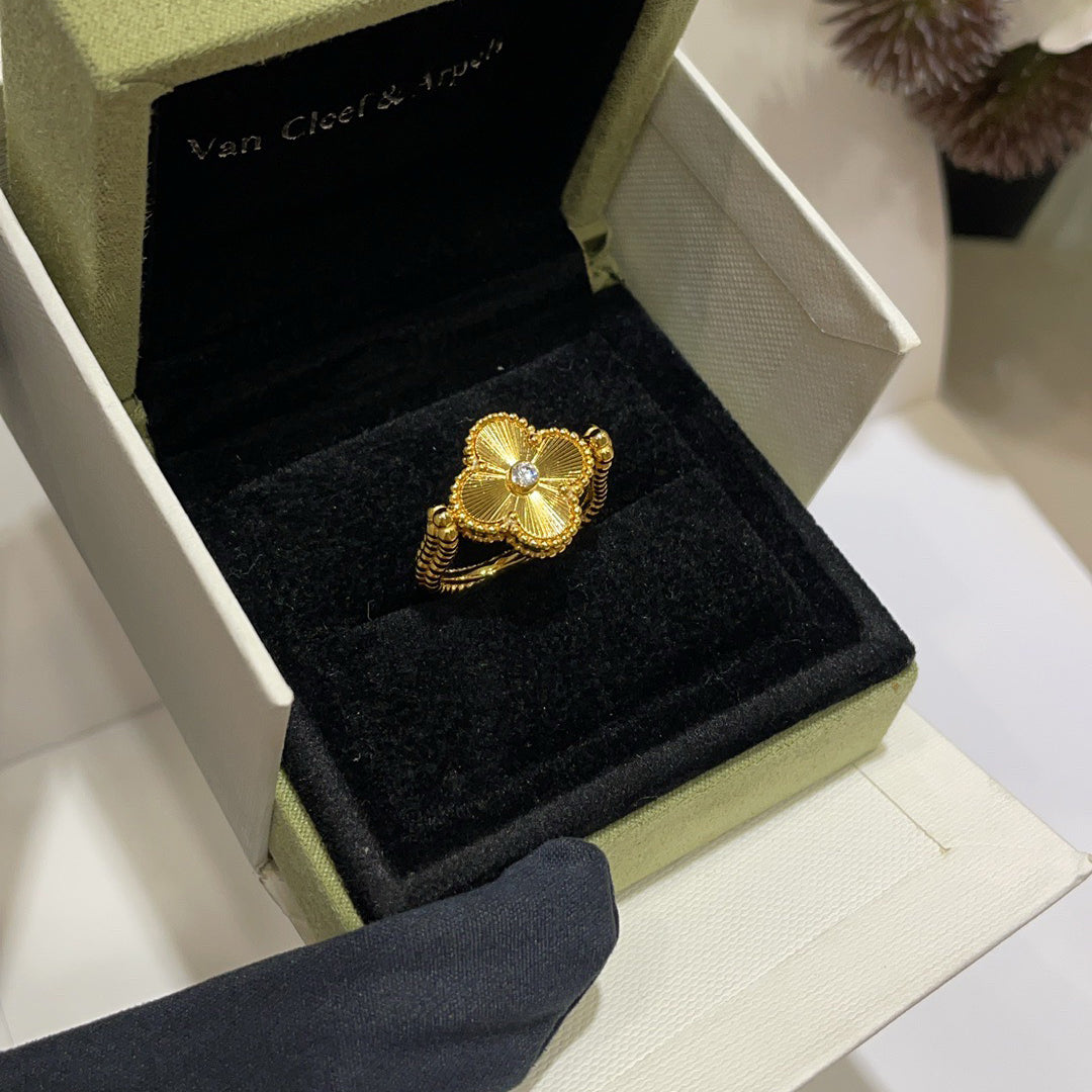 [Luxe]CLOVER RIVERSIBLE BLUE AGATE RING