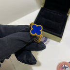 [Luxe]CLOVER RIVERSIBLE BLUE AGATE RING