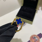 [Luxe]CLOVER RIVERSIBLE BLUE AGATE RING