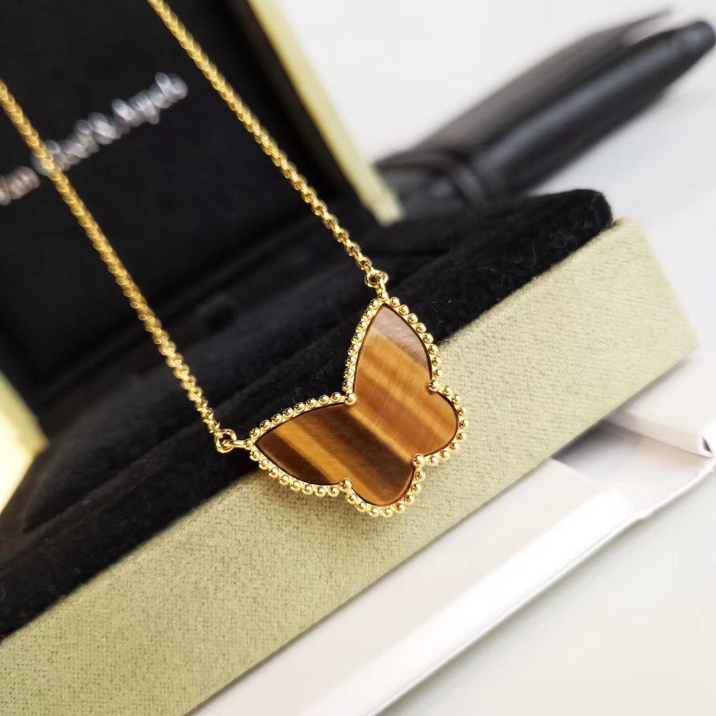 [Luxe] TIGER__ EYE BUTTERFLY NECKLACE