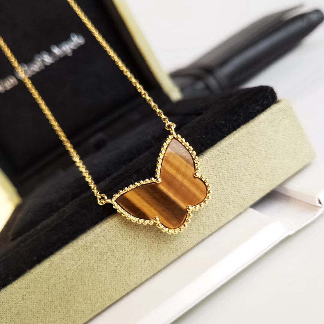 [Luxe] TIGER__ EYE BUTTERFLY NECKLACE