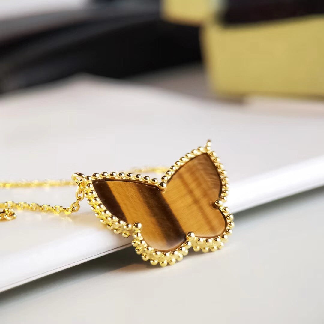 [Luxe] TIGER__ EYE BUTTERFLY NECKLACE