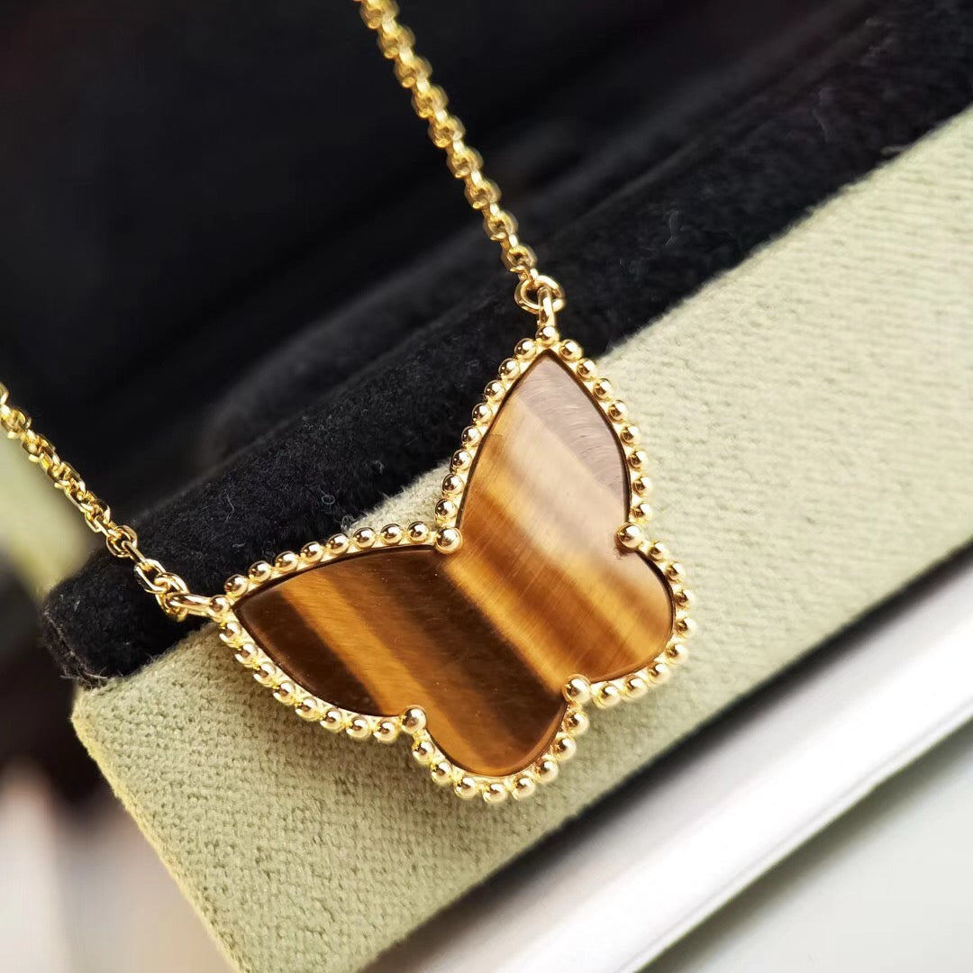 [Luxe] TIGER__ EYE BUTTERFLY NECKLACE