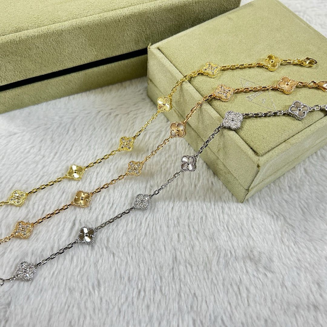[Luxe]CLOVER 6 MOTIF DIAMOND LASER BRACELET