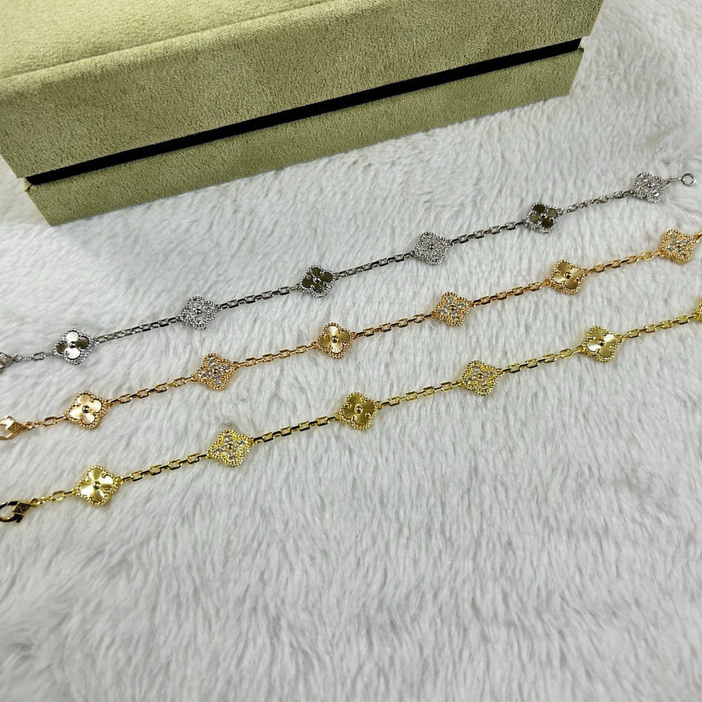 [Luxe]CLOVER 6 MOTIF DIAMOND LASER BRACELET