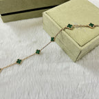 [Luxe]CLOVER 6 MOTIF MALACHITE BRACELET