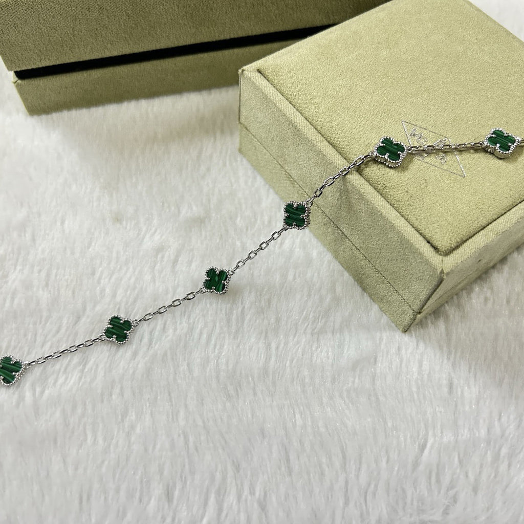 [Luxe]CLOVER 6 MOTIF MALACHITE BRACELET