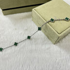 [Luxe]CLOVER 6 MOTIF MALACHITE BRACELET