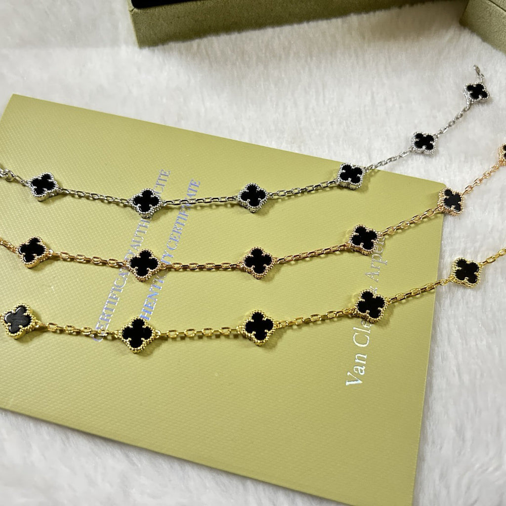[Luxe]CLOVER 6 MOTIF  ONYXS BRACELET