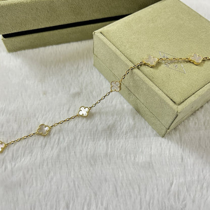 [Luxe]CLOVER 6 MOTIF WHITE MOP BRACELET