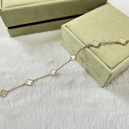 [Luxe]CLOVER 6 MOTIF WHITE MOP BRACELET