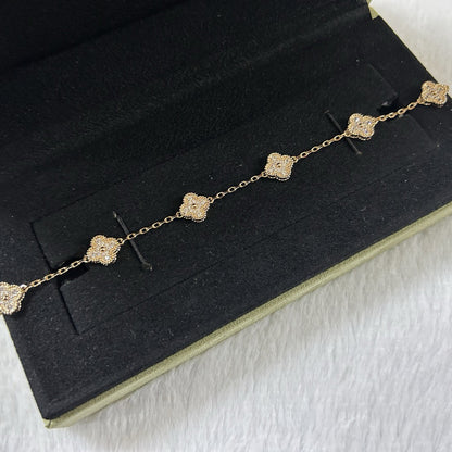 [Luxe]CLOVER 6 MOTIF DIAMOND BRACELET