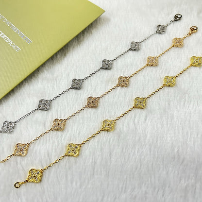 [Luxe]CLOVER 6 MOTIF DIAMOND BRACELET