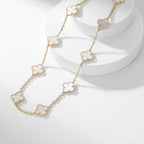 [Luxe]CLOVER 10 MOTIFS WHITE MOTHER OF PEARL NECKLACE