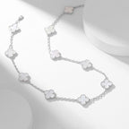 [Luxe]CLOVER 10 MOTIFS WHITE MOTHER OF PEARL NECKLACE