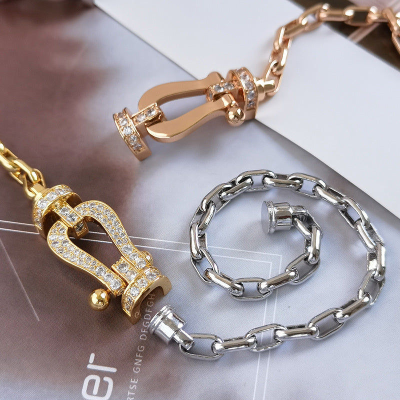 [Luxe]FORCE ラージホースシュークラスプメタルブレスレット
