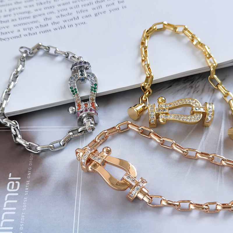 [Luxe]FORCE ラージホースシュークラスプメタルブレスレット