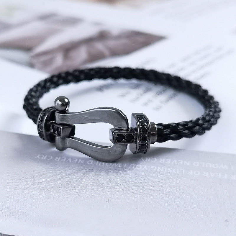 [Luxe]FORCE ラージシリーズ ホースシュー ブラック サムライ ブレスレット
