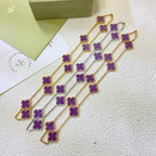 [Luxe]CLOVER 10 MOTIFS  PURPLE VIOLET  NECKLACE