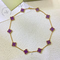 [Luxe]CLOVER 10 MOTIFS  PURPLE VIOLET  NECKLACE