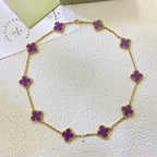 [Luxe]CLOVER 10 MOTIFS  PURPLE VIOLET  NECKLACE