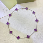 [Luxe]CLOVER 10 MOTIFS  PURPLE VIOLET  NECKLACE