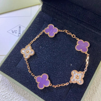 [Luxe] CLOVER 5 MOTIF VIOLET BRACELET COLLECTION