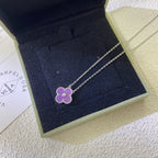 [Luxe]CLOVER 15MM DIAMOND  PURPLE VIOLET NECKLACE