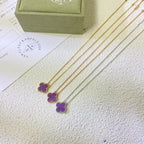[Luxe]CLOVER 15MM  PURPLE VIOLET NECKLACE