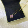 [Luxe]CLOVER 15MM  PURPLE VIOLET NECKLACE