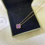 [Luxe]CLOVER 15MM  PURPLE VIOLET NECKLACE