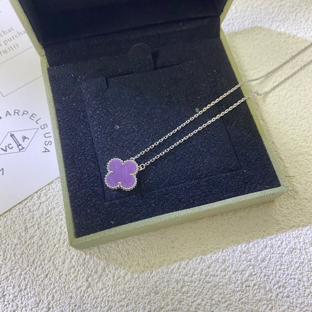 [Luxe]CLOVER 15MM  PURPLE VIOLET NECKLACE