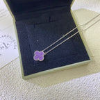[Luxe]CLOVER 15MM  PURPLE VIOLET NECKLACE