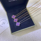 [Luxe]CLOVER 15MM  PURPLE VIOLET NECKLACE