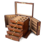 BOÎTE À BIJOUX EN BOIS MULTICOUCHE DE GRANDE CAPACITÉ