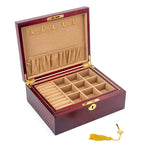BOÎTE À BIJOUX EN BOIS MASSIF AVEC SERRURE RÉTRO